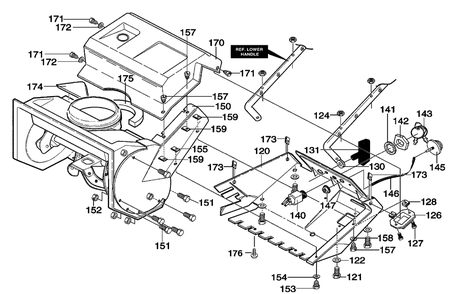 Top Cover Assembly Diagram and Parts List for 620301X4NC 2004 Briggs and Stratton Snow Blower